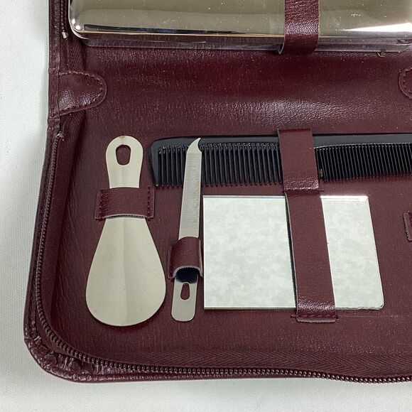 Mens Travel Grooming Kit West Germany Comb Mirror Brush File Scissors Shoe Horn - Picture 4 of 9